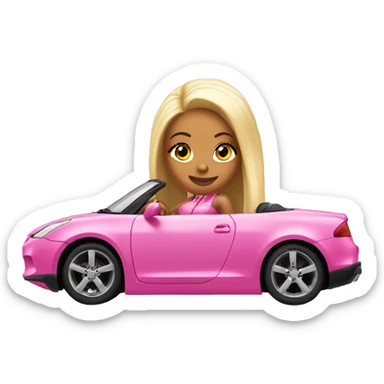 Nicki Minaj in a pink car sticker