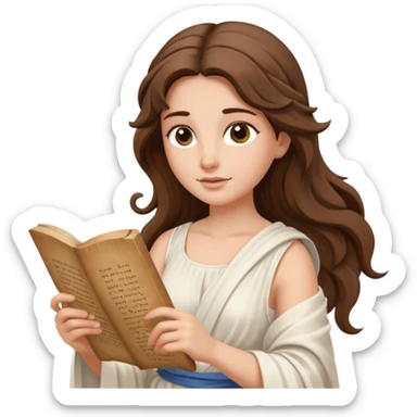 ancient greek woman reading a scroll sticker
