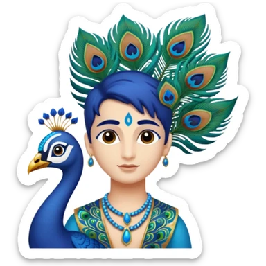 Krishna feather sticker