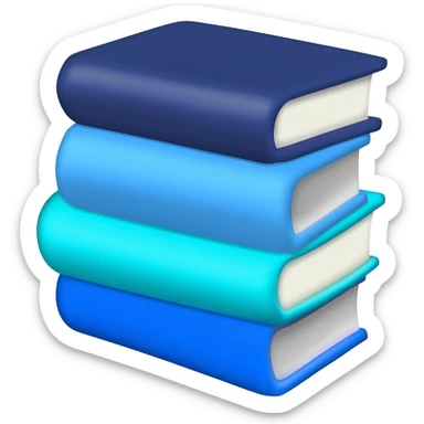 navy blue, blue, aqua blue emojis for layered books sticker