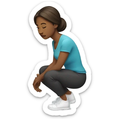 A woman kneeling down sticker