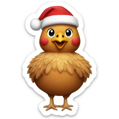 Chicken with a Christmas jumper sticker