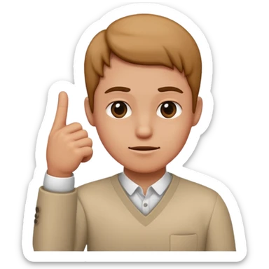 Person shaking finger saying no sticker