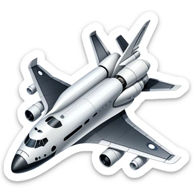 An icon featuring a collage of a space shuttle, a drone, and an airplane, symbolizing aerospace technology. The design includes rocket engines, wings, and flight paths, representing advancements in aviation and space exploration. Transparent background highlights cutting-edge aerospace engineering. sticker