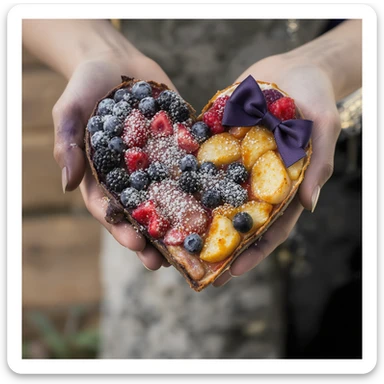 food heart emoji with a bow accent sticker