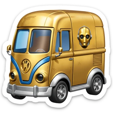 Chopped tarnished Hot Wheels 2014 Star Wars C-3PO Van Character Cars sticker