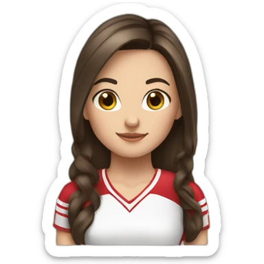 girl cheerleader brunette hair brown eyes sticker