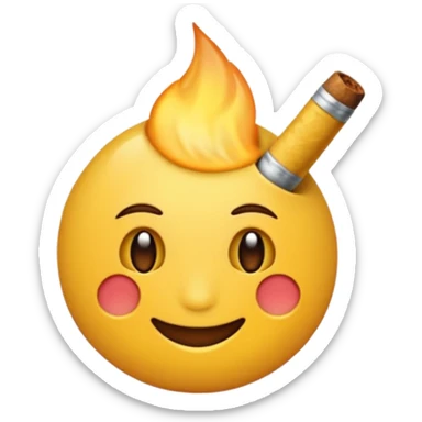 Sigara içen döğmeli sarı emoji sticker