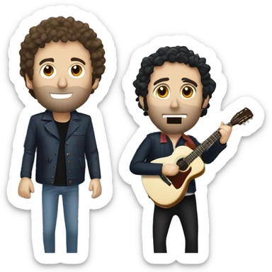 Gustavo Cerati y Jorge Drexler cantando  sticker
