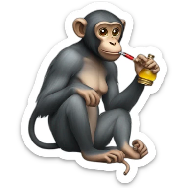 monkey-smoke-hookah sticker