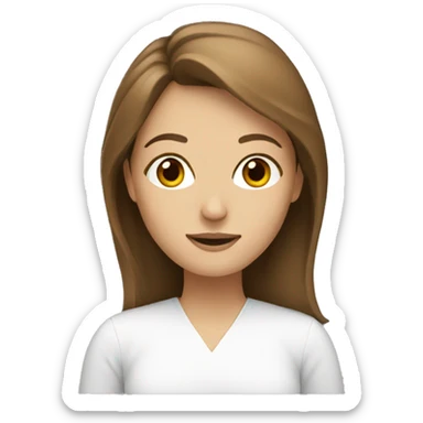 White women with brown hair studying sticker