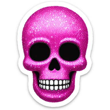 Crystalized hot pink skeleton head that is shiny with crystals sticker
