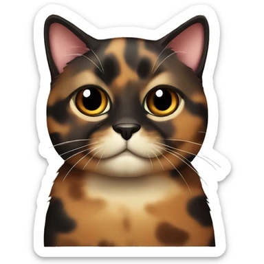 Fat Tortoiseshell cat black and brown fur sticker