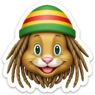 rasta easter bunny sticker