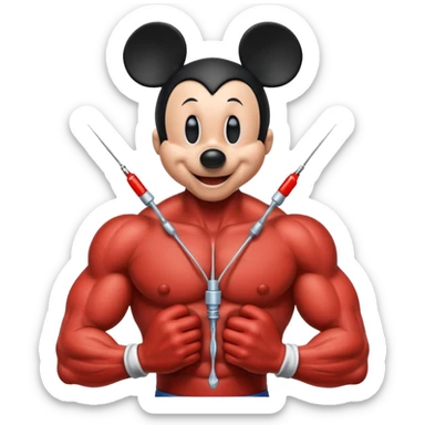 Mickey mouse shooting up sticker