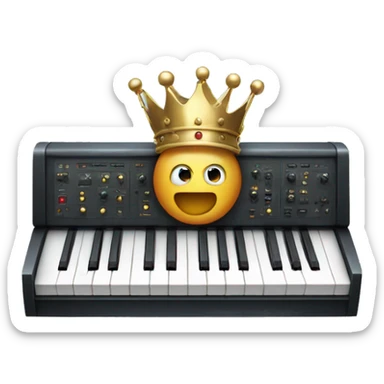 a synth with a crown on the corner sticker