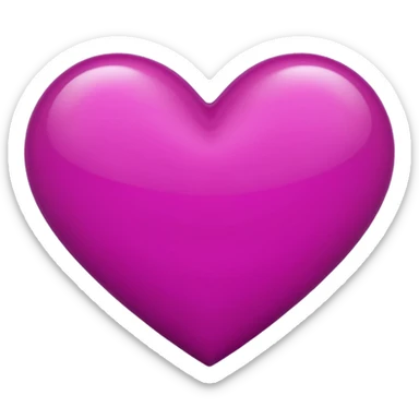 deep magenta love heart sticker