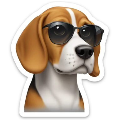 beagle with sunglasses sticker