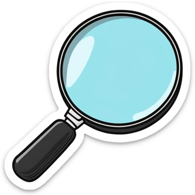 magnifying glass with handle sticker
