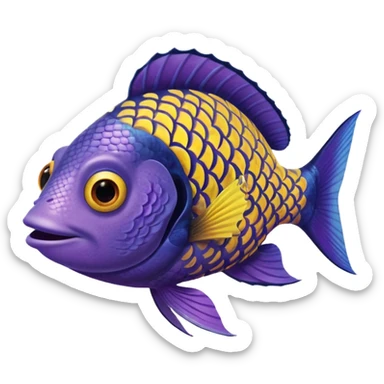GURGLE FISH FROM FINDING NEMO PURPLE AND YELLOW GRAMMA FISH sticker