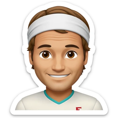 roger federer with head band sticker