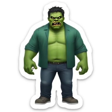 Fat Hulk Zombie  sticker