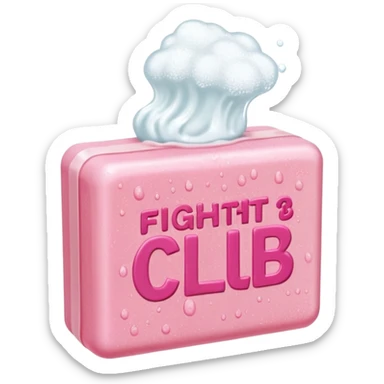 wet pink soap bubbly with "fight club" on it sticker