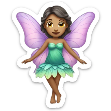 Female fairy with butterfly wings sticker