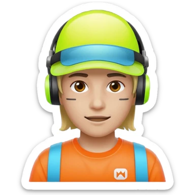 Neon Visor Gamer sticker