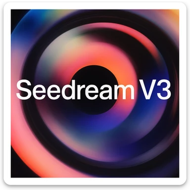 remake this and make "Seedream V3" bit bigger sticker
