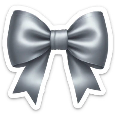 grey satin bow sticker