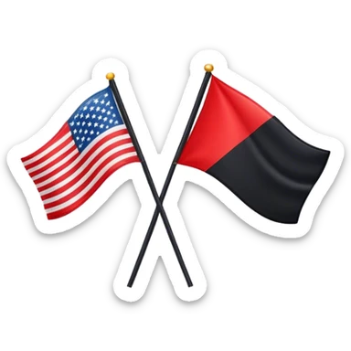 basic flag split in 2 evenly top is red and bottom is black, nothing else just two sides sticker