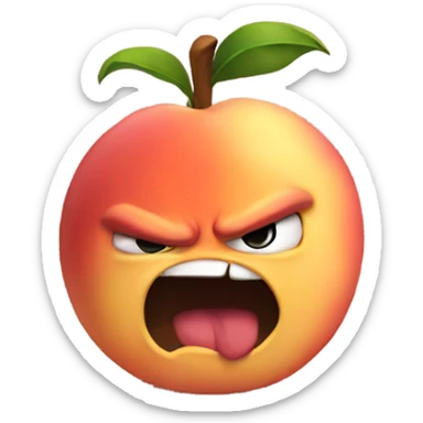Angry peach sticker