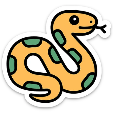 color outline icon of a Titanoboa snake sticker