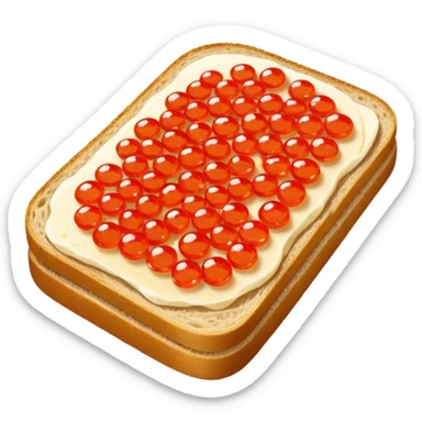 red caviar on a bread sticker