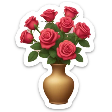 Vase of roses sticker