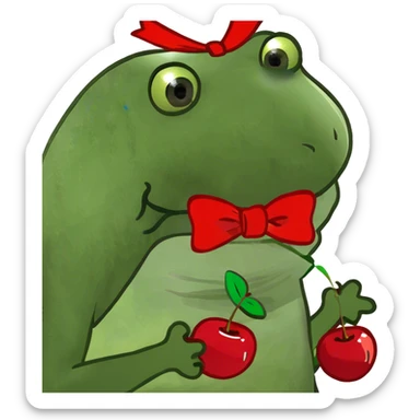 Red bow with cherrys sticker