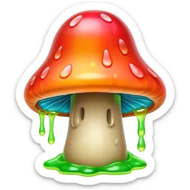gummy neon melting mushroom  sticker