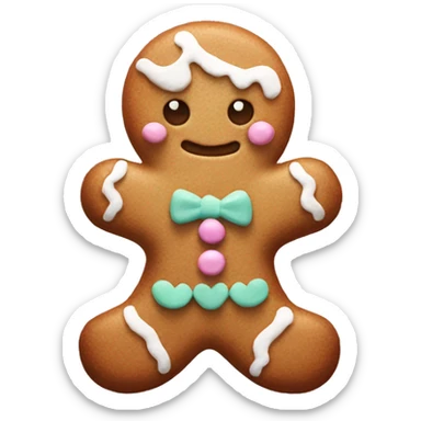 Pastel gingerbread man sticker