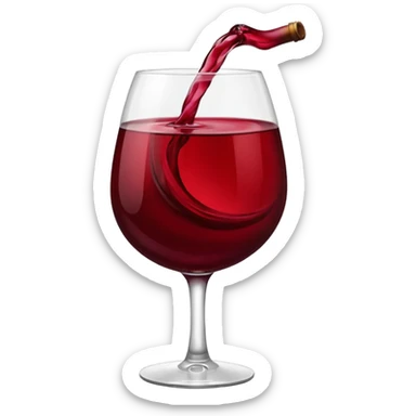 full glass of red wine sticker