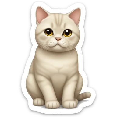 Cream British shorthair full body sitting sticker