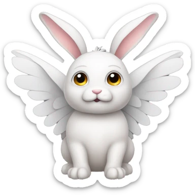 Bunny with wings and horns sticker