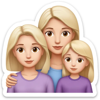 Une maman avec deux filles et un papa sticker