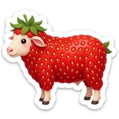 Strawberry ram sticker