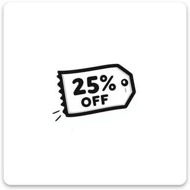 25% off discount ticket sticker