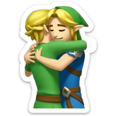 link zelda hugging sticker