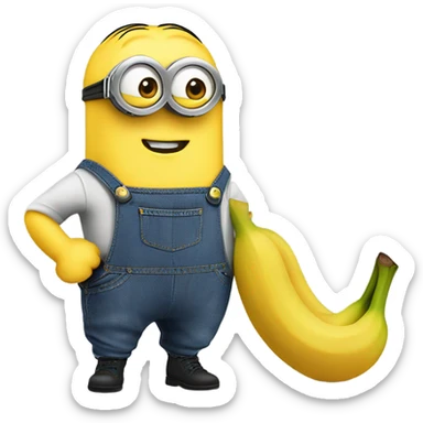 Minion with banana  sticker