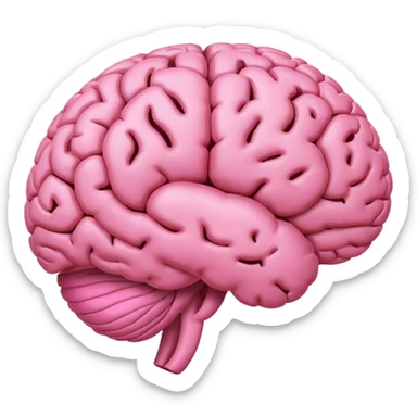 pink brain sticker