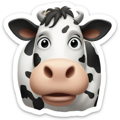 a cow in a barn sticker
