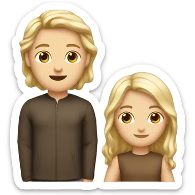 2 besties (1 with blond hair, 1 with brown hair) sticker